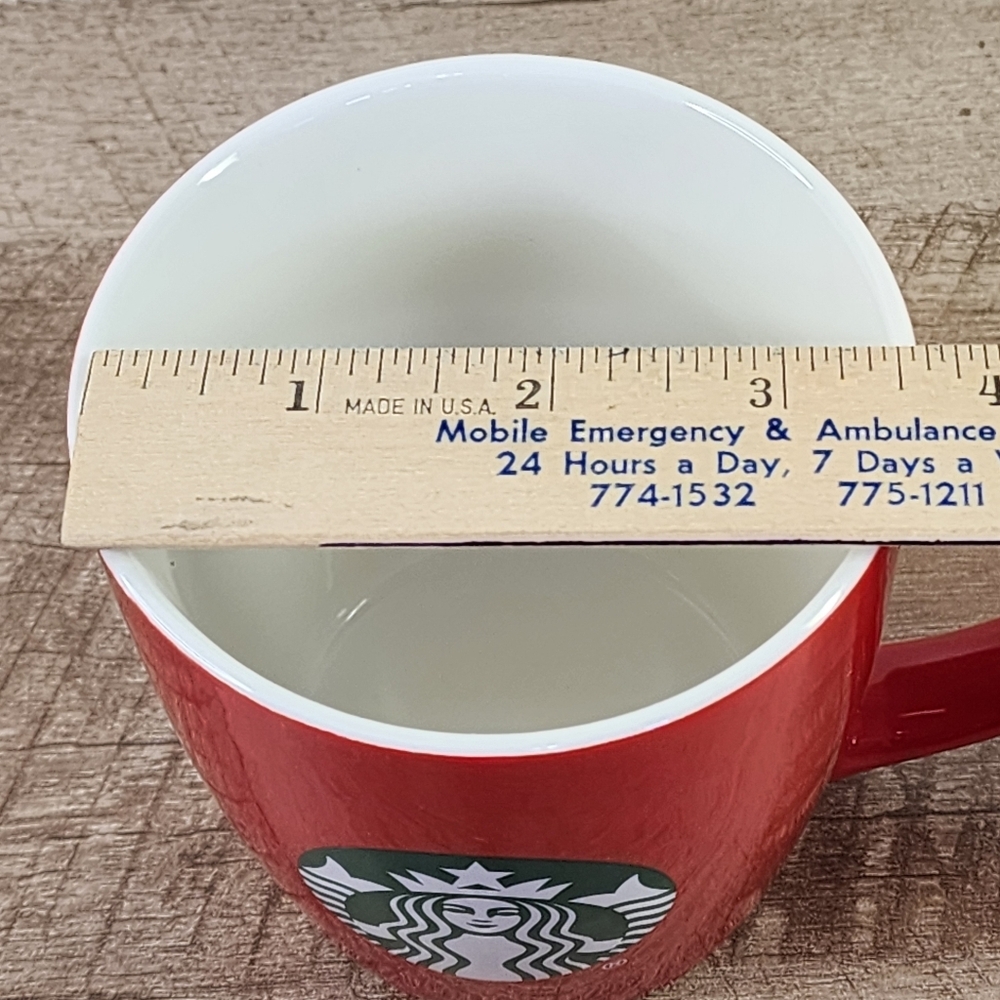 Starbucks 2020 Mermaid Logo Red & White Christmas Holiday 12 OZ Ceramic Mug - Picture 10 of 10
